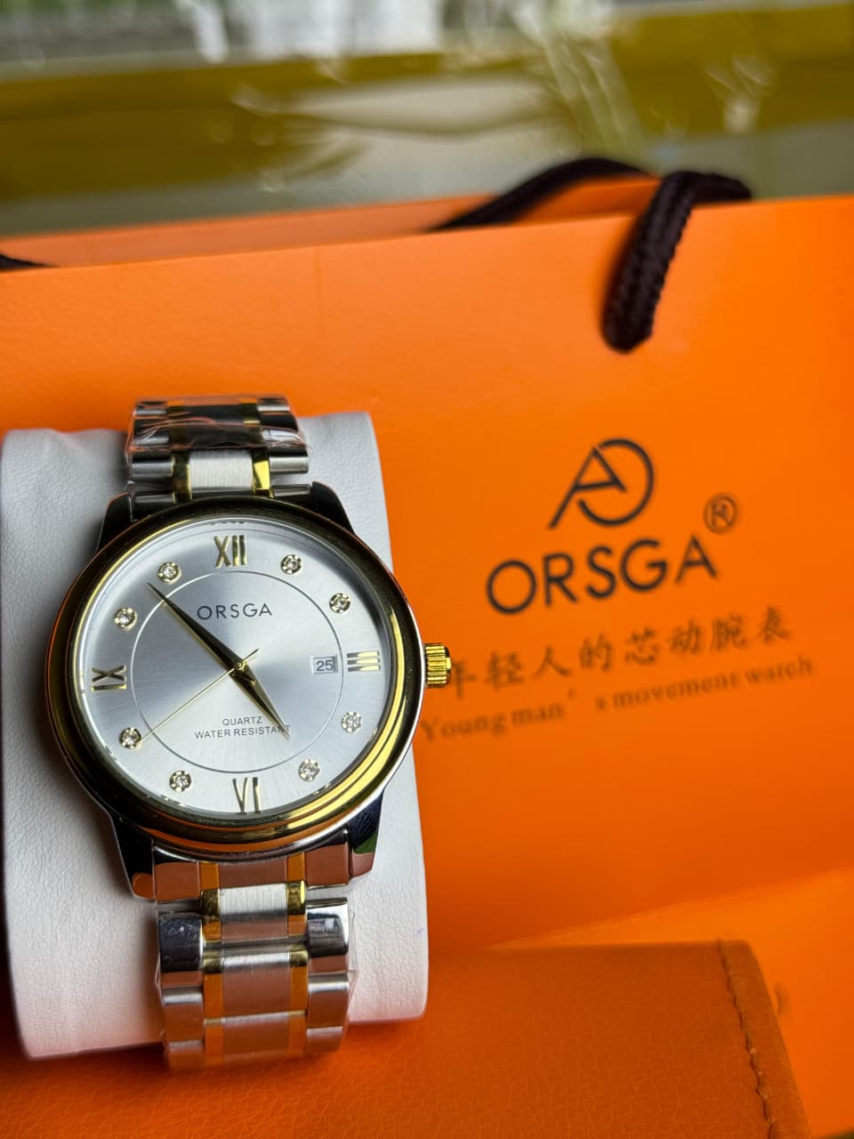 ORSGA MENS QUARTZ WATCH SILVER
